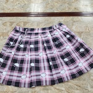Hello Kitty Pink and Black Plaid Skater Skirt